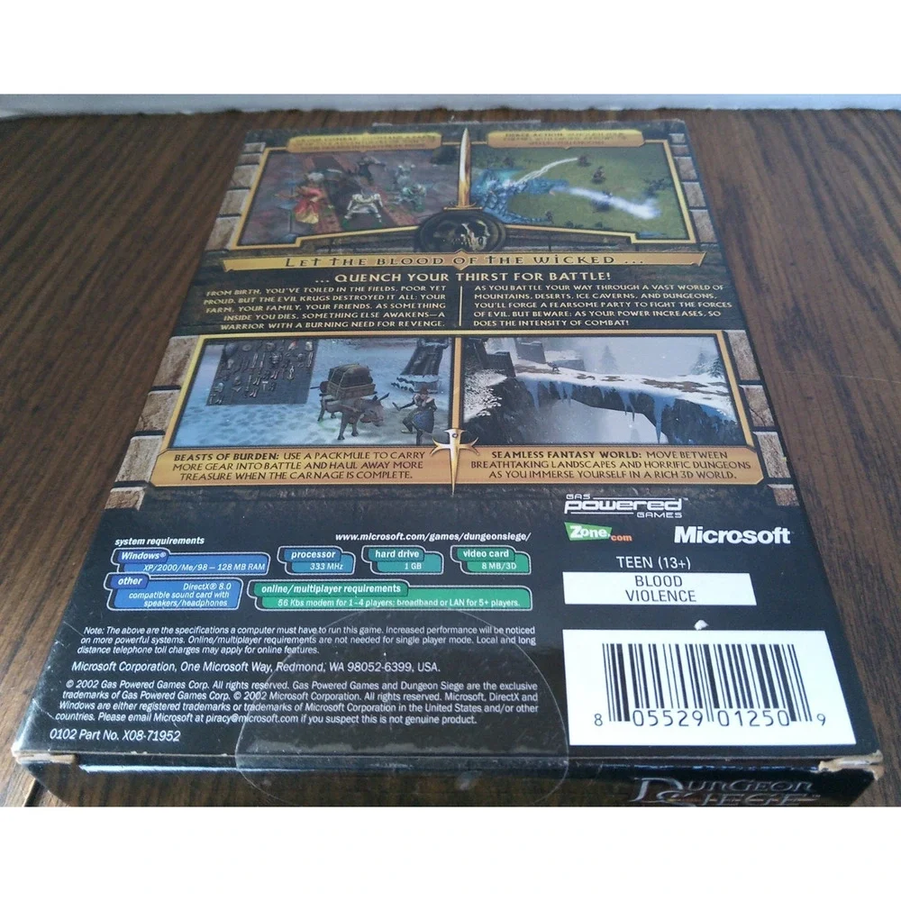 Dungeon Siege For Windows PC (2002 Microsoft) Complete In Box
